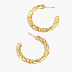 Madewell Gold Twist Hoop Earrings - NEW NWT Hoops